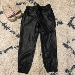 A new day by Target black pleather joggers xs